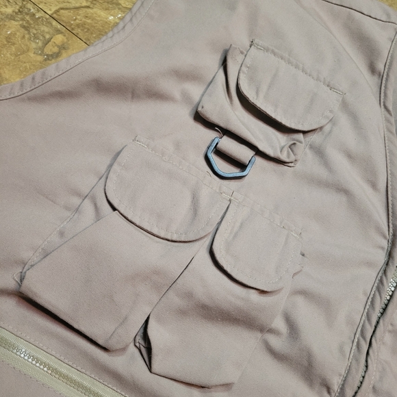 Rio Bravo By Prestige Fishing Vest Adult XXL Tan Canvas Full Zip Pockets - Picture 5 of 12